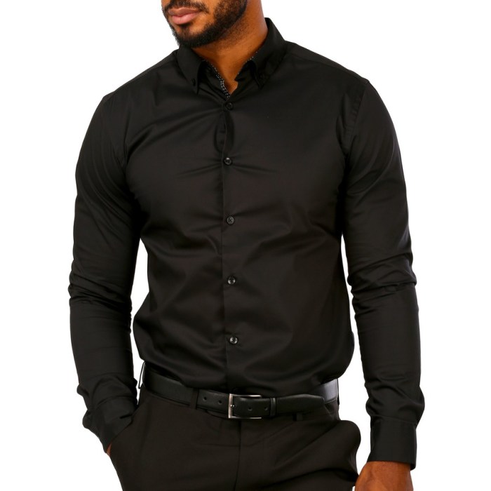 Mens dress shirt black