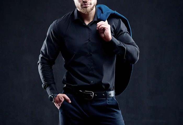 Mens dress shirt black