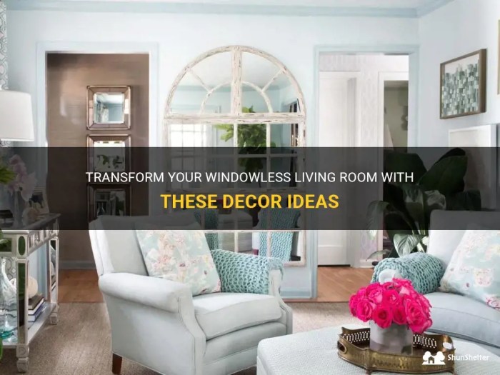 How to decorate a windowless living room