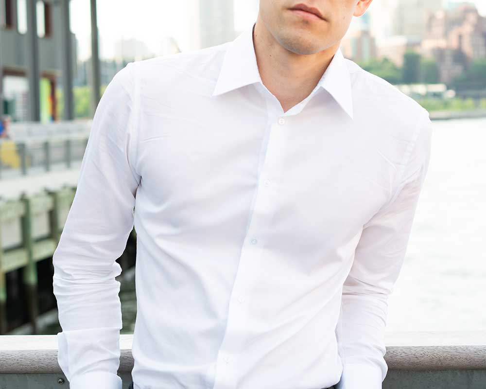 Off white dress shirt mens